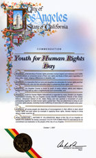 Nyilatkozat a Fiatalok az Emberi Jogokért napjáról, Los Angeles (USA).